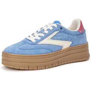 🆕Women's Blue/White Classic Fashion Sneakers Faux Leather Breathable Shoes